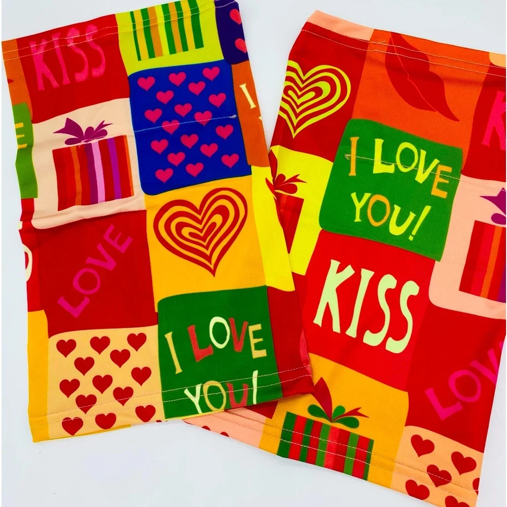 New set of 2 Valentine’s love youth neck gaiters